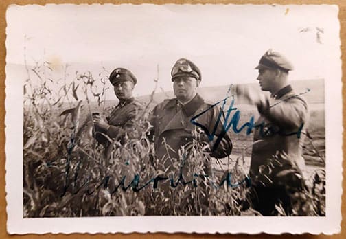 ORIGINAL SS-OBERGRUPPENF. STEINER + SS TANK ACE MEIERDRESS SIGNED PHOTO ...