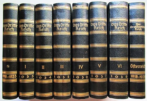 RARE COMPLETE 8 VOLUME HALF LEATHER SET OF OFFICIAL NSDAP